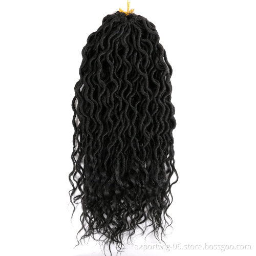 Faux Locs Crochet Hair 20 Inch curly Wavy Gypsy Locs Ombre Crochet braid Hair Extensions  Synthetic Hair Bulk Goddess Locs